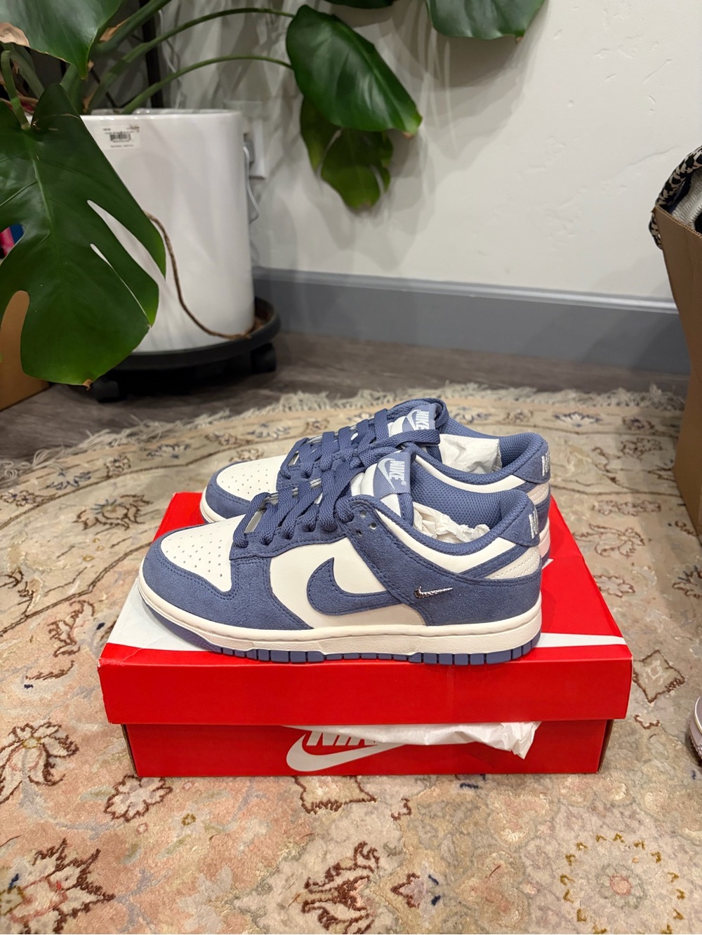 NWOT blue suede Nike womens 5